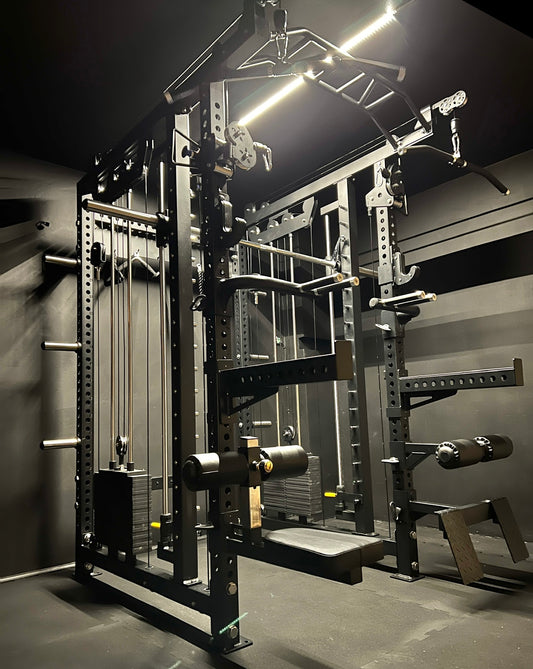 Multi Kraftstation Krypton Sport XA-205 SMITH MASCHINE mit Latzug 1:1, 2x110 kg Gewichtsblöcke, Dips, Gesamtgewicht 590 kg, mattschwarz